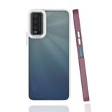 Aksesuarcim Vivo ile Uyumlu Y20 Kılıf Silikon Kamera Lens Korumalı Mat Renkli Kapak Mima Mürdüm