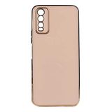 Aksesuarcim Vivo Y20 Kılıf Silikon Pastel Renkli Kamera Korumalı Kapak Bark Rose Gold