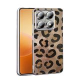 Aksesuarcim Xiaomi 14T Pro Kılıf Silikon Esnek Desenli Kapak Mep Gold Leopar