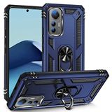 Aksesuarcim Xiaomi Mi 12 Lite ile Uyumlu Kılıf Silikon Yüzük Standlı Araç Tutucu için Mıknatıslı Darbe Karşı Dayanıklı Koruma Tank İnce Kap Vega Lacivert