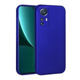 Aksesuarcim Xiaomi Mi 12 Lite ile Uyumlu Kılıfı Silikon Pastel Renkli Mat Esnek İnce Kapak Prem Saks Mavi