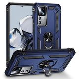 Aksesuarcim Xiaomi Mi 12T ile Uyumlu Kılıf Silikon Yüzük Standlı Araç Tutucu için Mıknatıslı Darbe Karşı Dayanıklı Koruma Tank İnce Kap Vega Lacivert