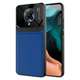 Aksesuarcim Xiaomi Poco F2 Pro ile Uyumlu Silikon Kılıf Deri Görünüm İnce Tarz Kapak Emiks Lacivert