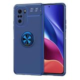 Aksesuarcim Xiaomi Poco F3 Kılıf Silikon Mıknatıs Yüzüklü Standlı Kapak Rave Mavi
