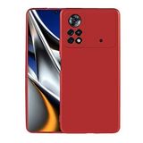 Aksesuarcim Xiaomi Poco M4 Pro 4G ile Uyumlu Kılıfı Silikon Pastel Renkli Mat Esnek İnce Kapak Prem Kırmızı