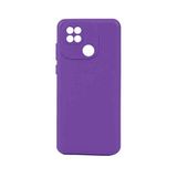 Aksesuarcim Xiaomi Redmi 10C ile Uyumlu Silikon Kılıf Mat Pastel Renkli Parmak İzi Bırakmayan Yumuşak Kapak Biy Mor