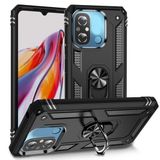 Aksesuarcim Xiaomi Redmi 12C ile Uyumlu Kılıf Silikon Yüzük Standlı Araç Tutucu için Mıknatıslı Darbe Karşı Dayanıklı Koruma Tank İnce Kap Vega Siyah