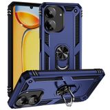 Aksesuarcim Xiaomi Redmi 13C ile Uyumlu Kılıf Silikon Yüzük Standlı Araç Tutucu için Mıknatıslı Darbe Karşı Dayanıklı Koruma Tank İnce Kap Vega Lacivert