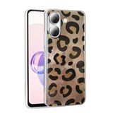 Aksesuarcim Xiaomi Redmi 13C Kılıf Silikon Esnek Desenli Kapak Mep Gold Leopar
