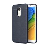 Aksesuarcim Xiaomi Redmi 5 Plus için Kılıf Silikon Deri Görünümlü Lacivert