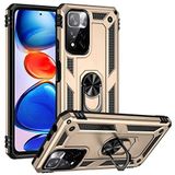 Aksesuarcim Xiaomi Redmi Note 11 Pro Plus 5G ile Uyumlu Kılıf Silikon Yüzük Standlı Araç Tutucu için Mıknatıslı Darbe Karşı Dayanıklı Koruma Tank İnce Kap Vega Altın