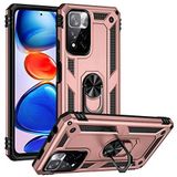 Aksesuarcim Xiaomi Redmi Note 11 Pro Plus 5G ile Uyumlu Kılıf Silikon Yüzük Standlı Araç Tutucu için Mıknatıslı Darbe Karşı Dayanıklı Koruma Tank İnce Kap Vega Rose Gold