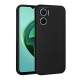 Aksesuarcim Xiaomi Redmi Note 11E ile Uyumlu Kılıfı Silikon Pastel Renkli Mat Esnek İnce Kapak Prem Siyah