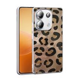 Aksesuarcim Xiaomi Redmi Note 13 Pro 4G Kılıf Silikon Esnek Desenli Kapak Mep Gold Leopar