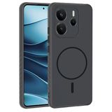 Aksesuarcim Xiaomi Redmi Note 14 4G ile Uyumlu Kılıf Silikon Kamera Lens Korumalı M-Safe Şarj Özellikli Mat Renkli Kapak Tea Siyah