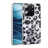 Aksesuarcim Xiaomi Redmi Note 14 5G Kılıf Silikon Esnek Desenli Kapak Mep Gri Leopar