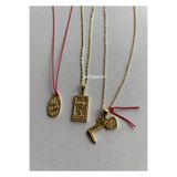 aksesuaris 3'lü Tarot Kovboy Çizme Charm Gold Kolye Set