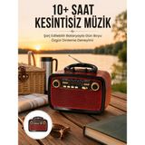 Aksiyon Global Bluetooth Hoparlör Ahşap Renk Vintage Işıklı Nostaljik Radyo Fm Ahşap Görünümlü Yeni Nesil - Lisinya