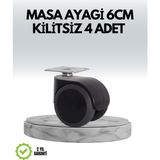 Aksiyon Global Halı ve Beton Uyumlu Kilitsiz Mobilya Tekerleği 4’lü - Lisinya