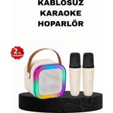 Aksiyon Global Karaoke Hoparlör Taşınabilir Çift Mikrofonlu ve LED Işıklı Bluetooth 5.0 ( Lisinya )