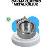 Aksiyon Global Metal Küllük Çakmaklı Masa Üstü Şık Tasarım - Lisinya