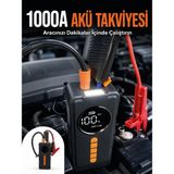 Aksiyon Global Taşınabilir Araç Acil Durum Cihazı 1000A Akü Takviye Hava Kompresörü Dijital Lastik Şişirme Pompası - Lisinya