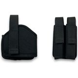 Aksoy Tactical Imperteks Çiftli Sarjör ve Mini Tabanca Kılıfı Giyim Setleri İçin Dayanıklı Siyah Kumaş