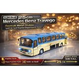 Aksoy Toys 1:24 Ölçek Mercedes-Benz Travego Oyuncak Otobüs Işıklı ve Sesli 25 cm Metal Otobüs Mavi