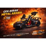 Aksoy Toys Audi R8 Çek Bırak Model Araba Audi R8 Diecast Araba Kapı Bagaj Kaput Açılır Model - Siyah