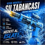 Aksoy Toys Şarjlı Otomatik Su Tabancası Oyuncak Şarjlı Geniş Su Hazneli Gerçekci Su Efektli Su Silahı - Mavi