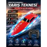 Aksoy Toys Uzaktan Kumandalı 15 Km/hız Yapan Yarış Teknesi LED Işıklı Kırmızı Renk