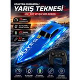 Aksoy Toys Uzaktan Kumandalı 15 Km/hız Yapan Yarış Teknesi LED Işıklı Mavi Renk