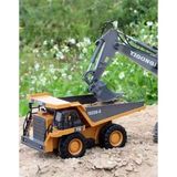 Aksoy Toys Uzaktan Kumandalı Damperli LED Işıklı Sesli 9 Fonksiyonlu Kamyon - Sarı