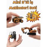 Aksoy Toys Uzaktan Kumandalı Metal Alaşımlı Mini Kepçe Kamyon Forklift 3'lü Set - Sarı