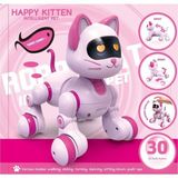 Aksoy Toys Uzaktan Kumandalı Şarjlı Akıllı Kedi Interaktif Eğitici ve Eğlendirici Robot Oyuncak Kumandalı Kedi - Pembe