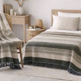 Aksu Allday Çift Kişilik, Pamuklu Battaniye ve Hediyesi Tv Battaniye 2'li Set 180 x 220 // 130 x 170CM - Haki - Yeşil - 180 x 220 cm