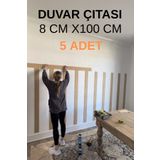 Aksu Mobilya Iskandinav Duvar Çıtası 5 Adet 100 Cm x 8 Cm Dekoratif Duvar Çıtası Boyanabilir Duvar Dekoru