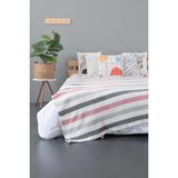 Aksu Ponpon Pamuklu Çift Kişilik Battaniye 200X220 cm - 200 x 220 cm - Pembe