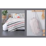 Aksu Ponponlu Bez Çantalı Pamuk Battaniye PBT-376-K - Gri - 130 x 170 cm