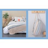 Aksu Ponponlu Bez Çantalı Pamuk Battaniye PBT-376-K - Mavi - 130 x 170 cm