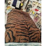 Aksu Safari Çift Kişilik Ultra Yumuşak Embos Vizon Battaniye (200X240)-LEOPAR Koyu Kahve Siyah - 200 x 240 cm