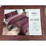 Aksu Soft Vienna Çift Kişilik Yatak Örtüsü Seti (220X240)-MÜRDÜM - 220 x 240 cm
