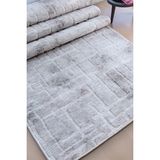 Aksu Stan Gri Kaymaz Tabanlı Kesme Kabartmalı Salon Koridor Mutfak Halı - 80 x 375 cm