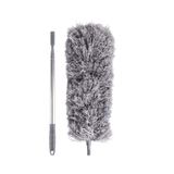 AKSU TozMop Teleskopik Saplı Toz Alma Mopu 240 cm, Uzatılır Duvar Tavan Yer Temizleyici Mikrofiber Tozucu