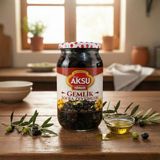 Aksu Yöresel Siyah Dilimli Yeşil Zeytin - 1 kg