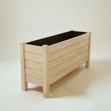 Aksywood 100X30x50 Cm Büyük Boy Ahşap Saksı, Bahçe Ve Balkon İçin Dekoratif Çiçeklik, Dış Mekan Bitki Standı, Dayanıklı Ahşap Bahçe Saksısı, Çiçeklik Ara Bölme (Sks1003050-5-Ham)