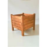 Aksywood 50X30x50 Cm Büyük Boy Ahşap Saksı, Dekoratif Çiçeklik, Dış Mekan Bitki Standı, Dayanıklı Ahşap Bahçe Saksısı, Çiçeklik Ara Bölme (Sks505050-5-Kiraz)
