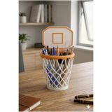 AKT Basketbol Tutkunlarına Özel Mini Basket Potası Tasarımlı Kalemlik - Hediyelik Masa Aksesuarı (17 cm)