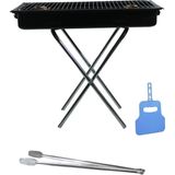 AKT Büyük Boy 60 cm Mangal SETI3LÜ Maşa-Yelpaze-Mangal