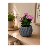 AKTANLABS 3D Baskı Modern Gri Saksı – İç Mekan Bitki Saksısı 13*13*10